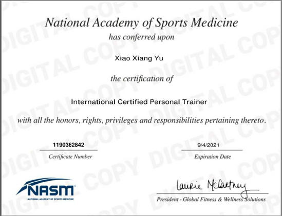 NASM- CPT美国国家运动医学院私教证书